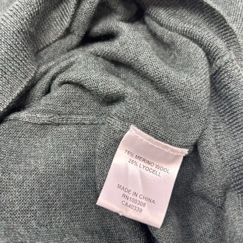 Peter Millar Mens XL 1/4 Zip Solid Green Wool Blend Pullover Sweater